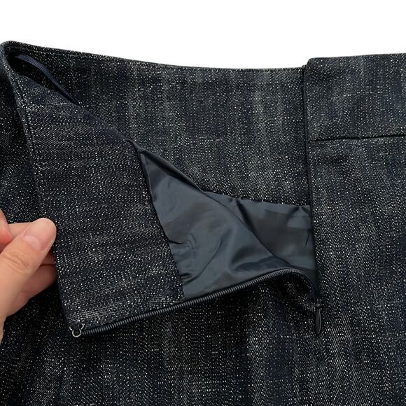 Mango‎ Suit Women’s Dark Blue Jean Like Lined Pockets A-Line Mini Skirt Size 6 - Picture 8 of 8
